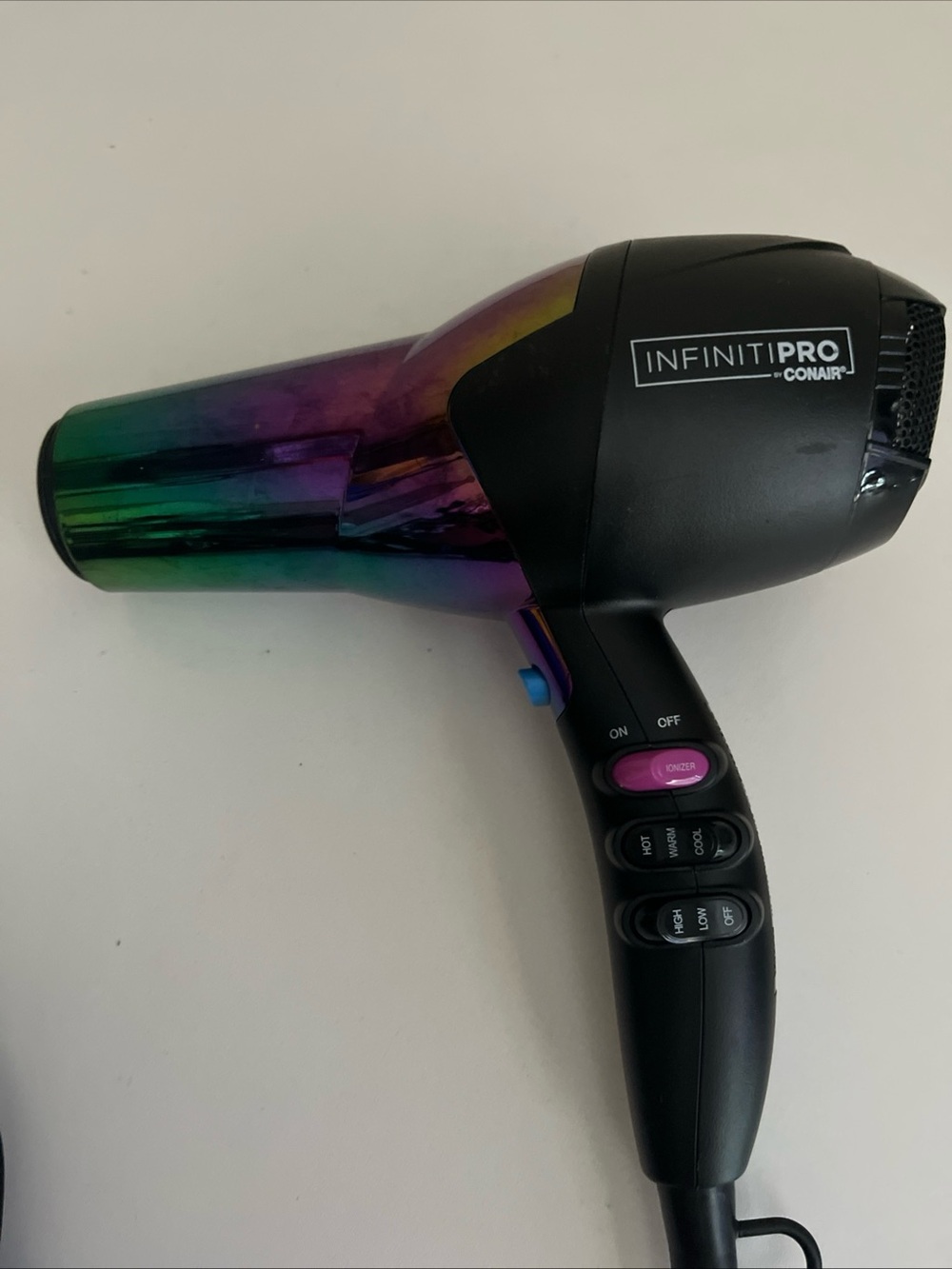 Rare Infiniti Pro Conair Rainbow Ion Choice Hair Dryer Cool Shot 1875 Watt EC